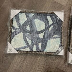 Abstract Blue and Gray Wall Art